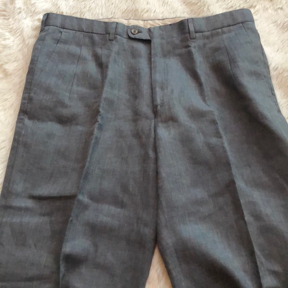 Ermenegildo Zegna pure linen men’s gray pants 36 - Picture 5 of 7